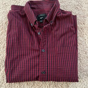 Mossimo Supply Co. Men's Red and Black Checkered Shirt